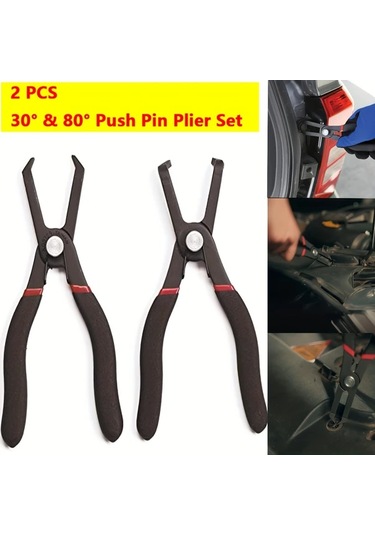 Willowhaven 2 Adet Kapı Paneli Klips Penseleri Seti 30 Ve 80 Derece Oto İç Tırnak Çıkarma