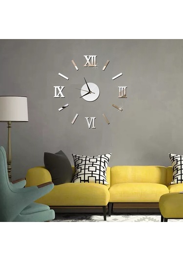 Qingmipy Modern 3d Yapışkan Duvar Saati - Dıy Dekor, Oturma Odası Ve Yatak Odası İçin Sessiz Tasarım Siyah Çok Renki