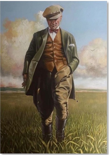 Cakasepetim Mustafa Kemal Atatürk Buğday Tarlasında Görsel Ahşap Mdf Tablo