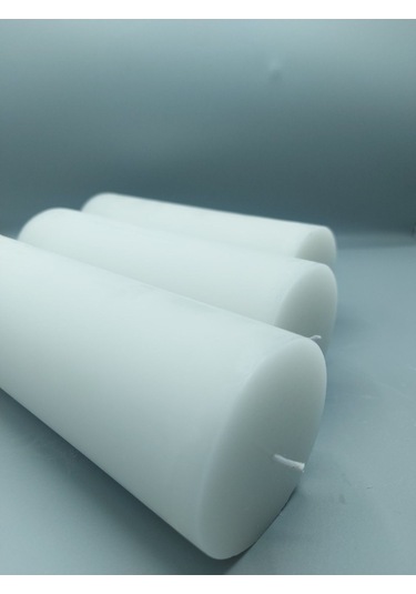 Soya Parafinli Beyaz 1 Adet 160-170 Saat Yanma Süreli Çap:10 Cm Boy:25 Silindir Blok Mum Beyaz Beyaz