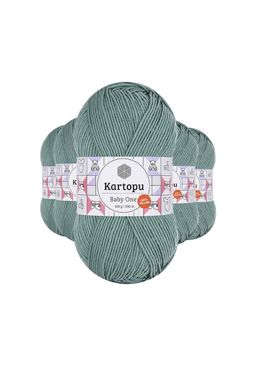 5 Adet Baby One Tüylenmeyen El Örgü İpi Yünü Azur K493