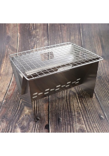 Maoyaya Katlanabilir Paslanmaz Çelik Kamp Ocağı - Gümüş Barbekü Ve Izgara Gümüş