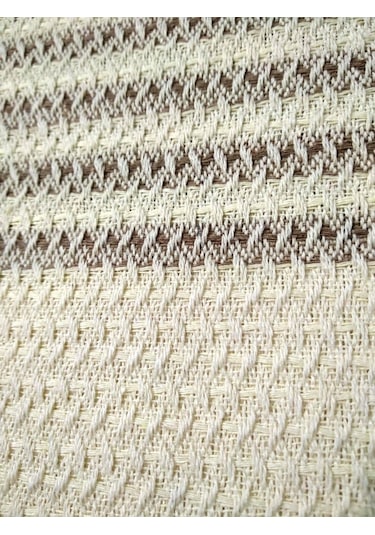 Pamuklu Kaymaz Hasır Dokuma Maxi Kolları Kapatan Koltuk Örtüsü 180x310 - Krem Kahve Yeni Krem Kahve