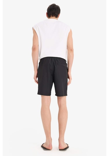 Defacto Regular Fit File Astarlı Kısa Boy Deniz Şortu B7255ax25hsbk27 Siyah