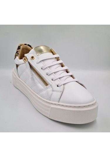 Mammamia D25ka-7305 Beyaz Hakiki Deri Kadın Deri Sneaker Beyaz