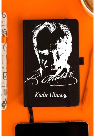 Kişiye Özel Atatürk Sluetli Deri Not Defteri