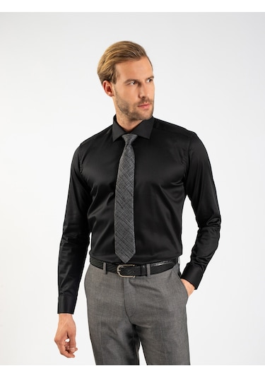 Toss Erkek Extra Slım Fıt Gömlek-siyah 513304301-07 Siyah
