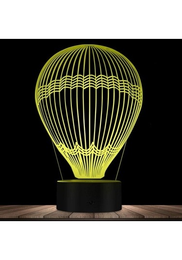 Wealthglow 3d Sıcak Hava Balonu İçin Gece Lambası İllüzyon Led U7d11g Siyah