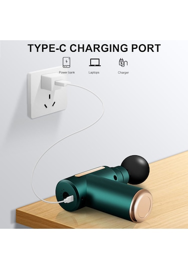 Hangfox Ev Ve Taşıma Kolay Kas Gerginliği Giderici Masaj Aleti - 6 Seviye Hız Ayarı 1800-3200rpm , 4 Değiştirilebilir Uç, 1200mah Pil, Type-c Şarj Kırmızı