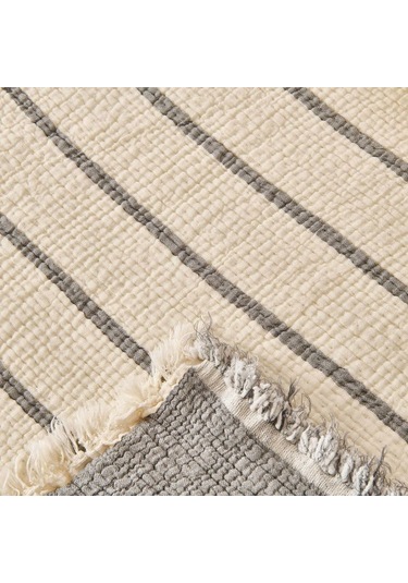 Evidea Soft Serena Çift Kişilik Yatak Örtüsü - Ekru / Antrasit - 230x250 Cm Ekru / Antrasit