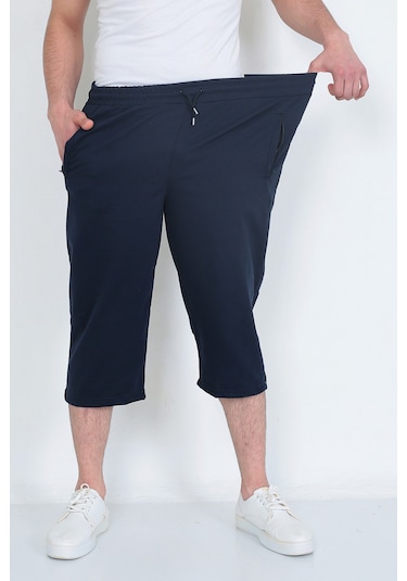 Lukitus Battal Büyük Beden Kapri Erkek Eşofman Altı Lacivert