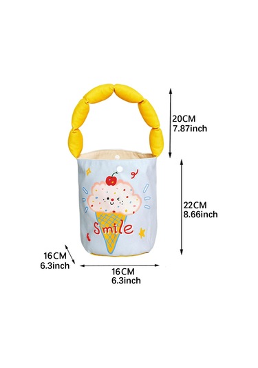 Homyl Kadın Kova Çantası Taşınabilir Çanta Günlük Sevimli Dondurma Deseni