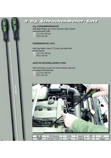 Mannesmann 11250 Uzun Tornavida Seti, 2 Parça