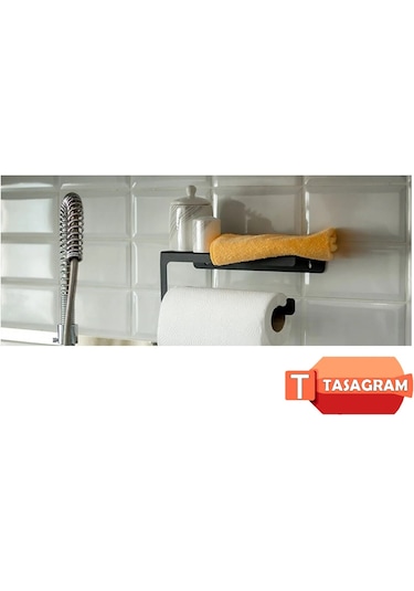 Metal Bahartatlık Raflı Havluluk&hav Siyah