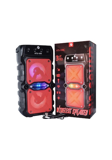 KTS-1096 Büyük Boy Çift Çıkışlı Ses Bombası Bluetooth Hoparlör Çok Renkli