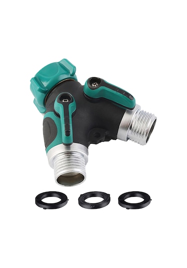 Yaozixa Bahçe Sulama İki Yollu Vana Ayırıcı, Bakır Ve Çinko Alaşımlı, Bağımsız Kontrol Valfleri, 360 Dönebilen Su Kaynağı Bölücü