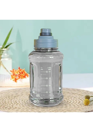 Suntek Spor Ve Seyahat Için Büyük Su Şişesi 1500ml 11x24cm Gri