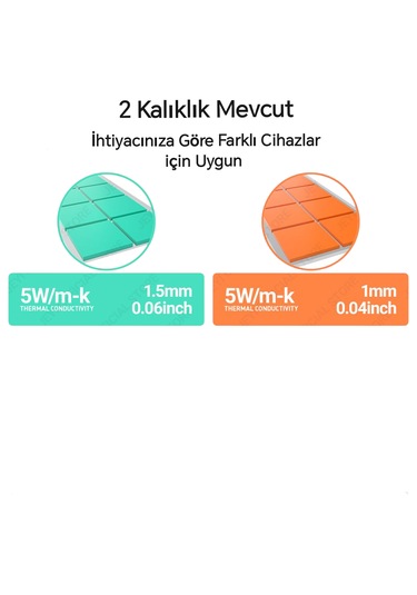 Global 20 Parça 2 Farklı Boyut Silikon Termal Ped Soğutucu