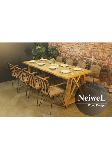 Neiwel İvea Doğal Ahşap Yemek Masası-100-280 Açık Ceviz
