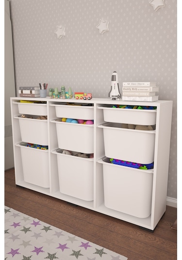 Bofi Ultra 3+3+3 Sepetli Çok Amaçlı Mutfak Kiler Dolabı Beyaz