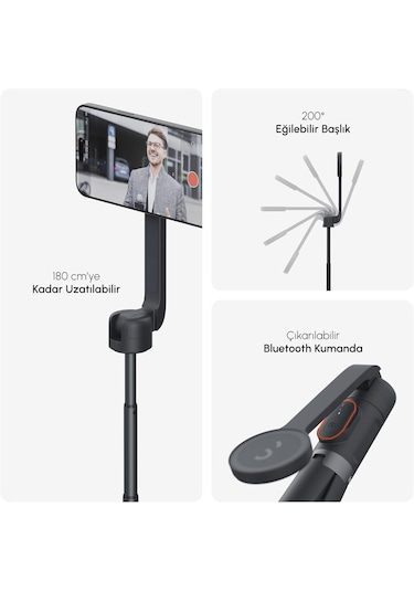 Shiftcam Snapstand Max Manyetik Selfie Çubuğu & Tripod, Stone