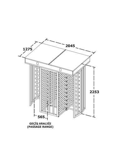 T2500k Double 4 Kollu Eco Boy Turnike Tamamı Boyalı 365 Kg