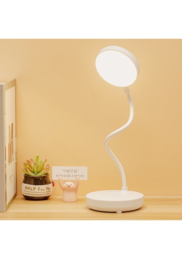 Mufunye Yaratıcı Masa Lambası Katlanır Led Şarj Öğrenci Yurdu Çalışma Gece Lambası Yatak Odası Baş Beyaz