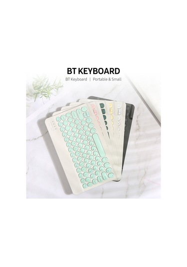 Bt Klavye Şarj Edilebilir Sessiz Çoklu Sistem Uyumluluğu Çok Fonksiyonlu Tuş Uyumluluğu Bt Klavye + Usb Kablo Beyaz