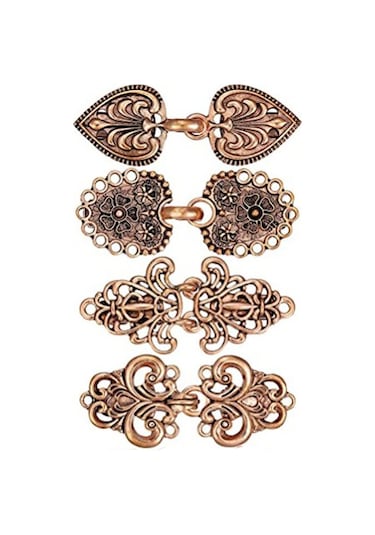 4 Parça Metal Hırka Klipsi Antik Kırmızı Metal Ton Kazak Klipsi Bakır