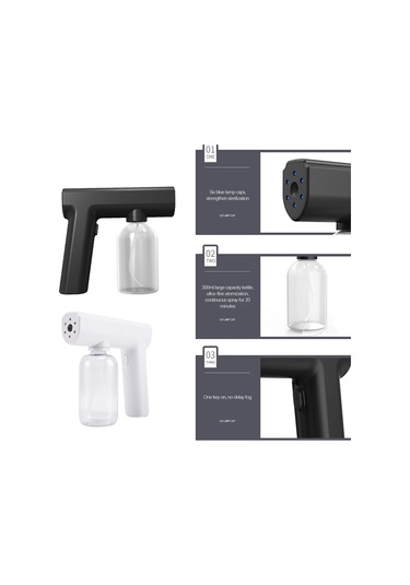 Black Yeni 300 Ml Kablosuz Dezenfeksiyon Püskürtme Tabancası El Siyah