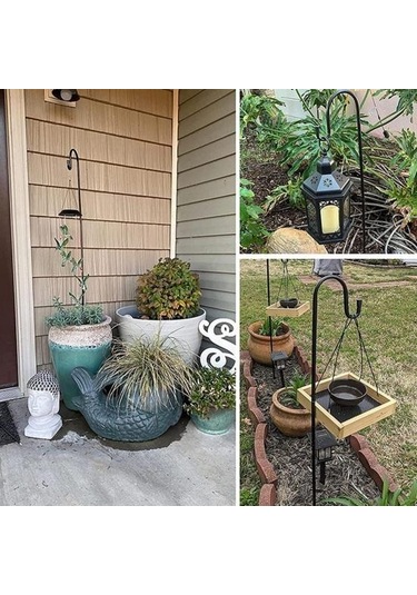 Saksı Tutucu Yüksekliği Ayarlanabilir Paslanmaz Korozyona Dayanıklı Kuş Besleyici Kutup Güneş Işığı Fener Askı Kancası