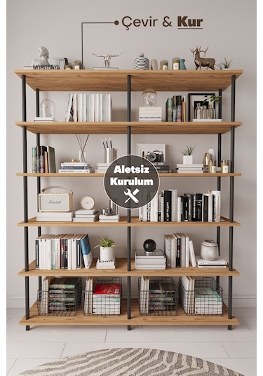 Çevir Kur 150 Cm Atlantik Çam Kitaplık Atlantik Çam