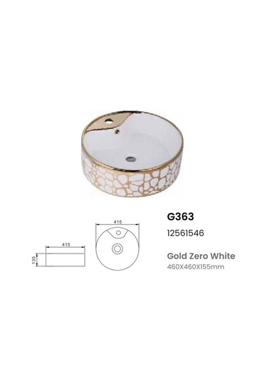 Boheme Tasarım Şık Lavabo Gold Desenli Gold