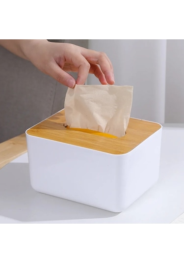 Yeşil Mendil Tutucu Bambu Kapaklı Tuvalet Kağıdı Kutusu Peçete Tutucu Kılıf Kağıt Mendil Dispenseri Kağıt Havlu Saklama Kutusu Doku Kutuları