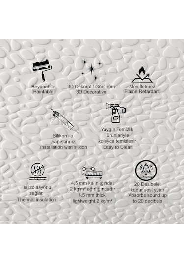 3d Duvar Paneli Boyanabilir Dekota 60x120 Cm / Leopar Desenli 7'li Paket-5 M²