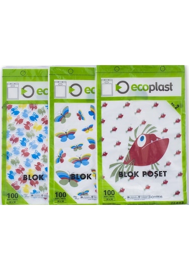 Baskılı Blok Poşet Beyaz 20X30 Cm No 0- 500 Adet