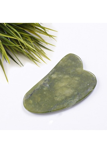 Yeşim Gua Sha Kalp Şekli Jade Masaj Taşı