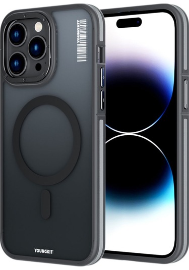 Youngkit iPhone 14 Pro Max Uyumlu Kılıf Magsafe Şarj Özellikli Youngkit Rock Sand Serisi Kapak