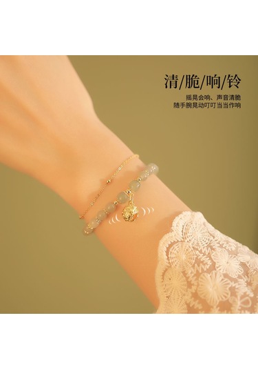 Xindoker Kadınlar İçin Sağlıklı Kullanimlı, Kompakt Ve Kolay Kullanımlı Kraliyet Yaprağı Desenli Çift Zincirli Bilezik -女友ve Anne Hediyesi Gold