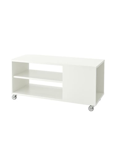 Vıhals Tekerlekli Beyaz Renk Orta Sehpa 91x37 Cm Depolama Alanlı