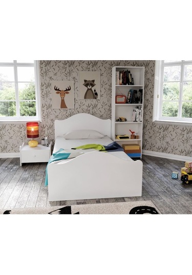 Baby Darling Zebra Karyola 90x200cm Tek Kişilik Beyaz %100 Mdf 4 Bölge Destekli