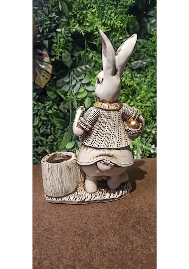 Tavşan Kalemlik Dekoratif Obje Biblo
