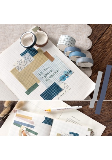 Reedark Japon Kağıdından Dekoratif Bant Seti - 10 Rulo 2m Dıy Defter Süsleme