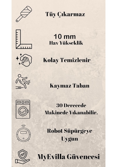 Dekoratif Puffy Peluş Yumuşak Yıkanabilir Kaymaz Taban Kesme Halı Yolluk Gri