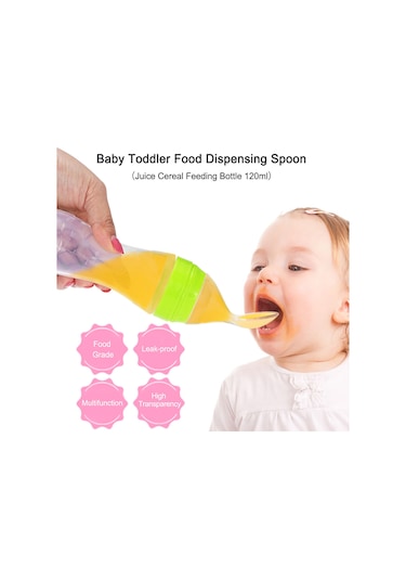 Xindoker Bebekler İçin 120ml Silikon Püre Şişesi - Kaşık Uçlu, Renk Seçenekli