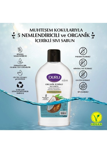 Duru Organik İçerikli Hindistan Cevizi Sıvı Sabun 1500 ML