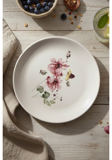 Rakle Darrel Seramik 4'lü Pasta Tabağı Seti 19 Cm Çok Renkli