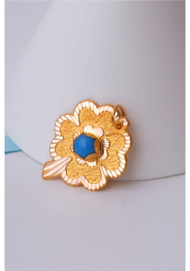 Bayar Gold 14 Ayar Altın Küçük Boy Yonca Kolye Ucu Sarı Altın