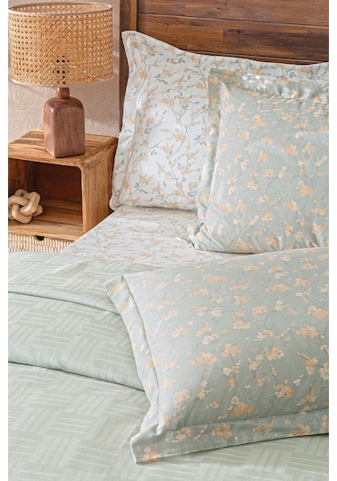 Puffy Elois Tek Kişilik Bambu Pike Takımı - Adaçayı