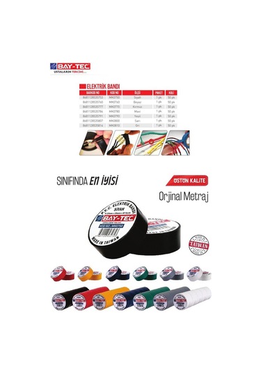 Bay-Tec MK0780 Elektrik Bandı Mavi 10'lu